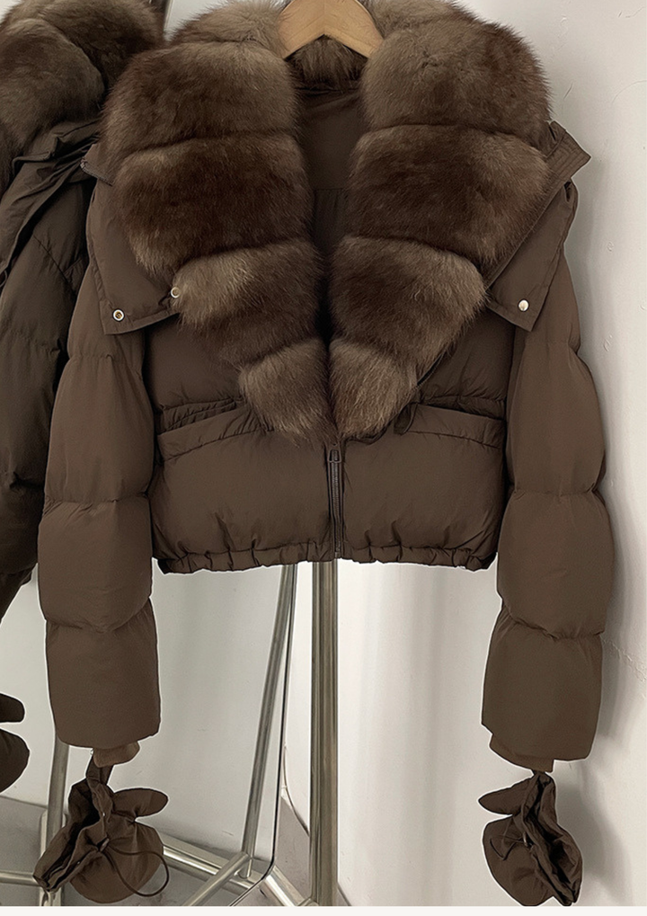 Luxe Fur Daily Jacket With Gloves