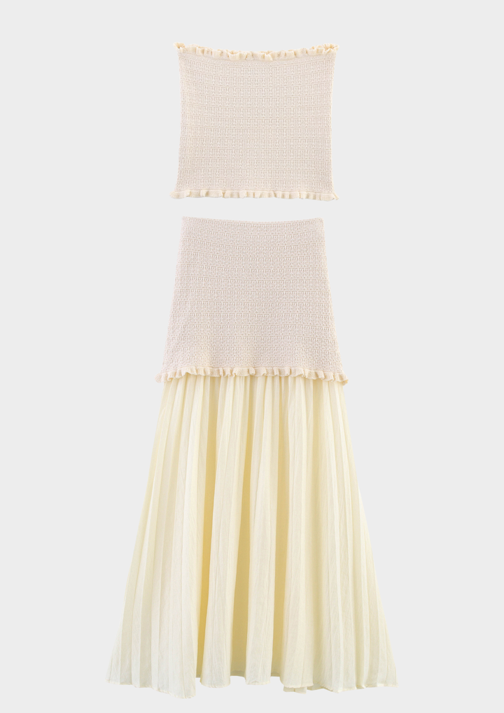Ruffle Knit Maxi Skirt Set
