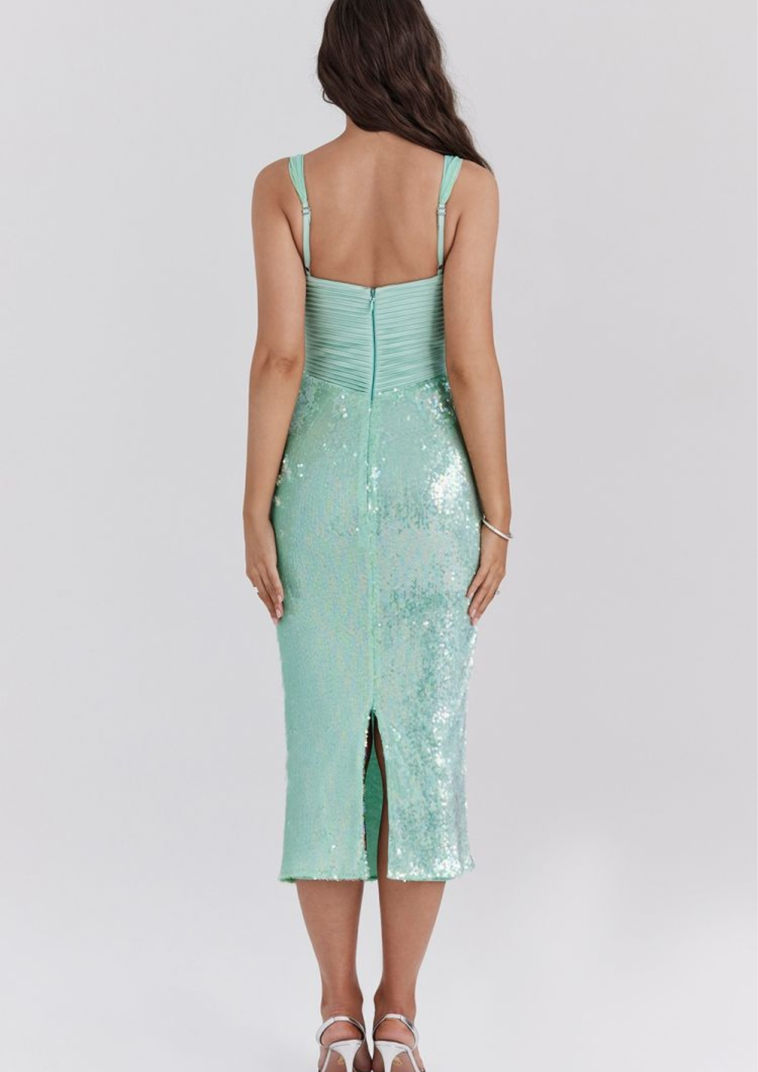 Mint Siren Sequin Midi Dress