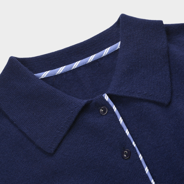 Navy Contrast Patchwork Knit Top