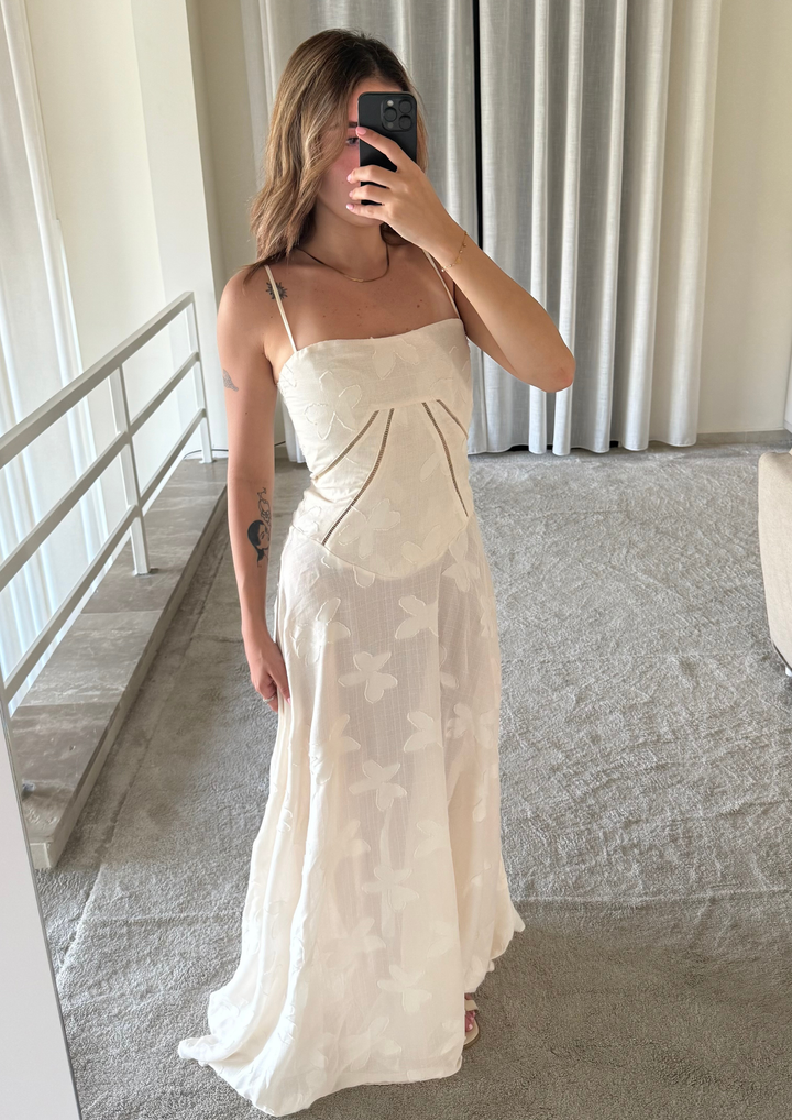 Bloom Floral Lace Back Maxi Dress