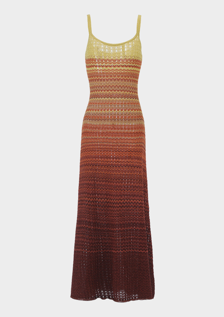 Sunset Ombre Crochet Maxi Dress