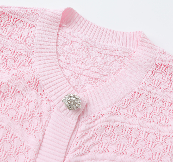 Blush Crystal Button Knit Dress