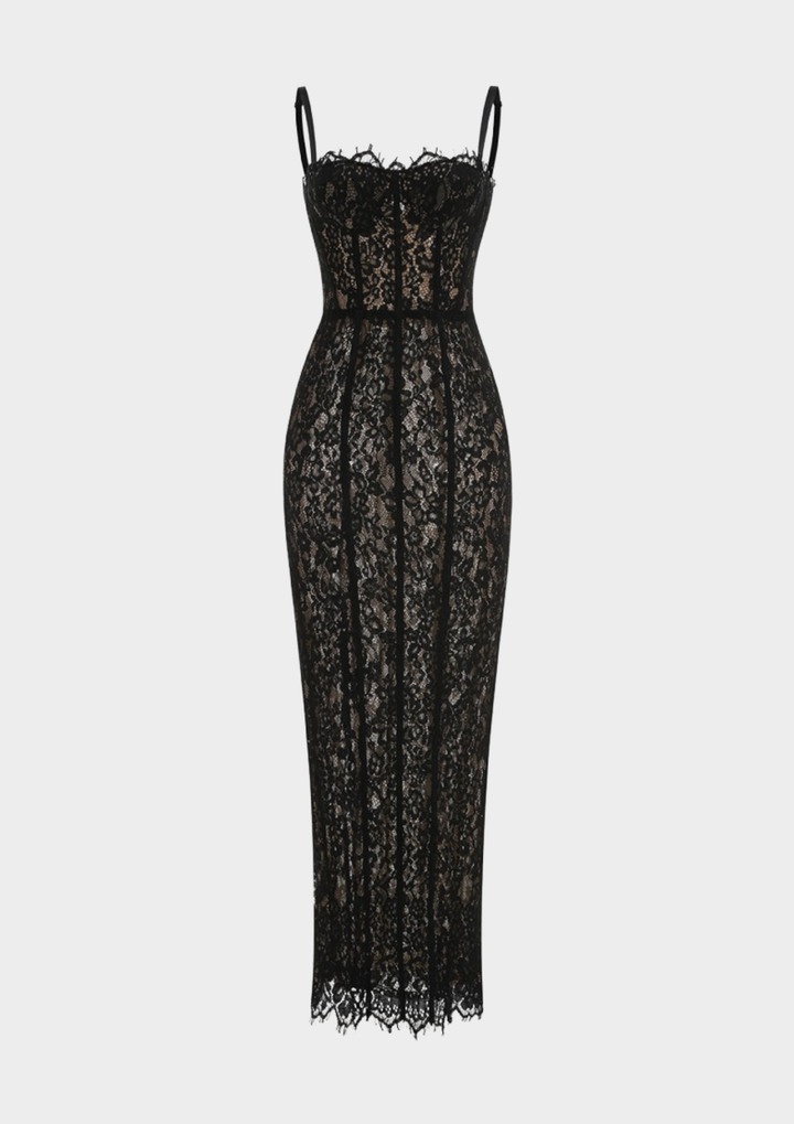 Lace Corset Maxi Dress