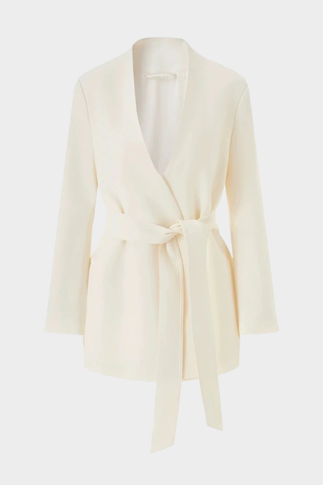 Signature Soft Blazer  Waist Ribbon Detail Cardigan