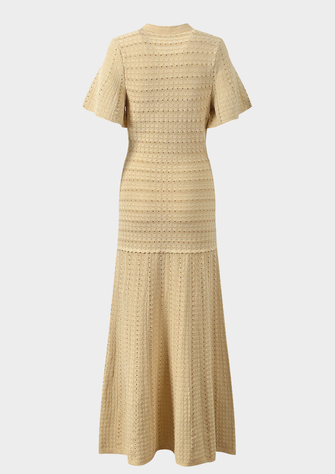 Golden Sand Embellished Knit Maxi Dress