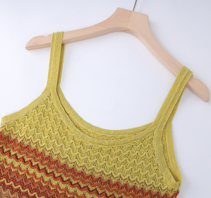 Sunset Ombre Crochet Maxi Dress