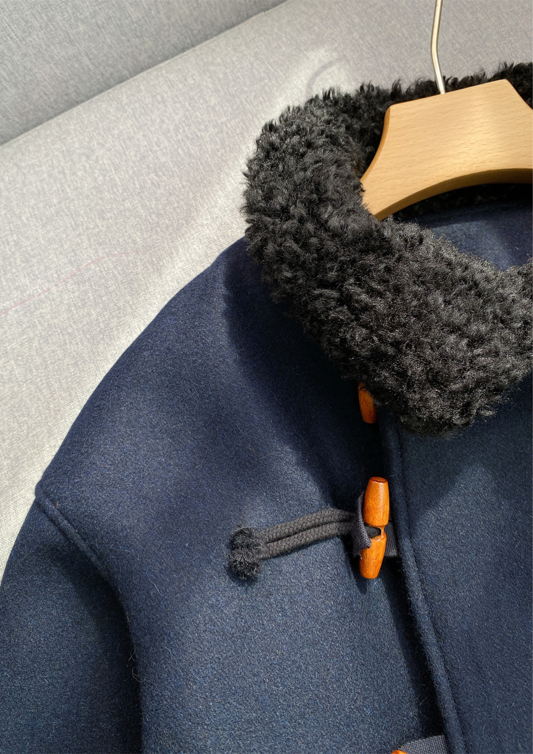 Toggle Charm Wool Jacket in Navy