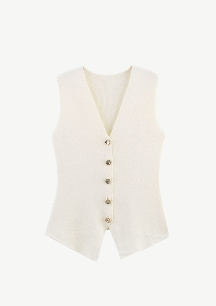 Classic Knit Button Vest