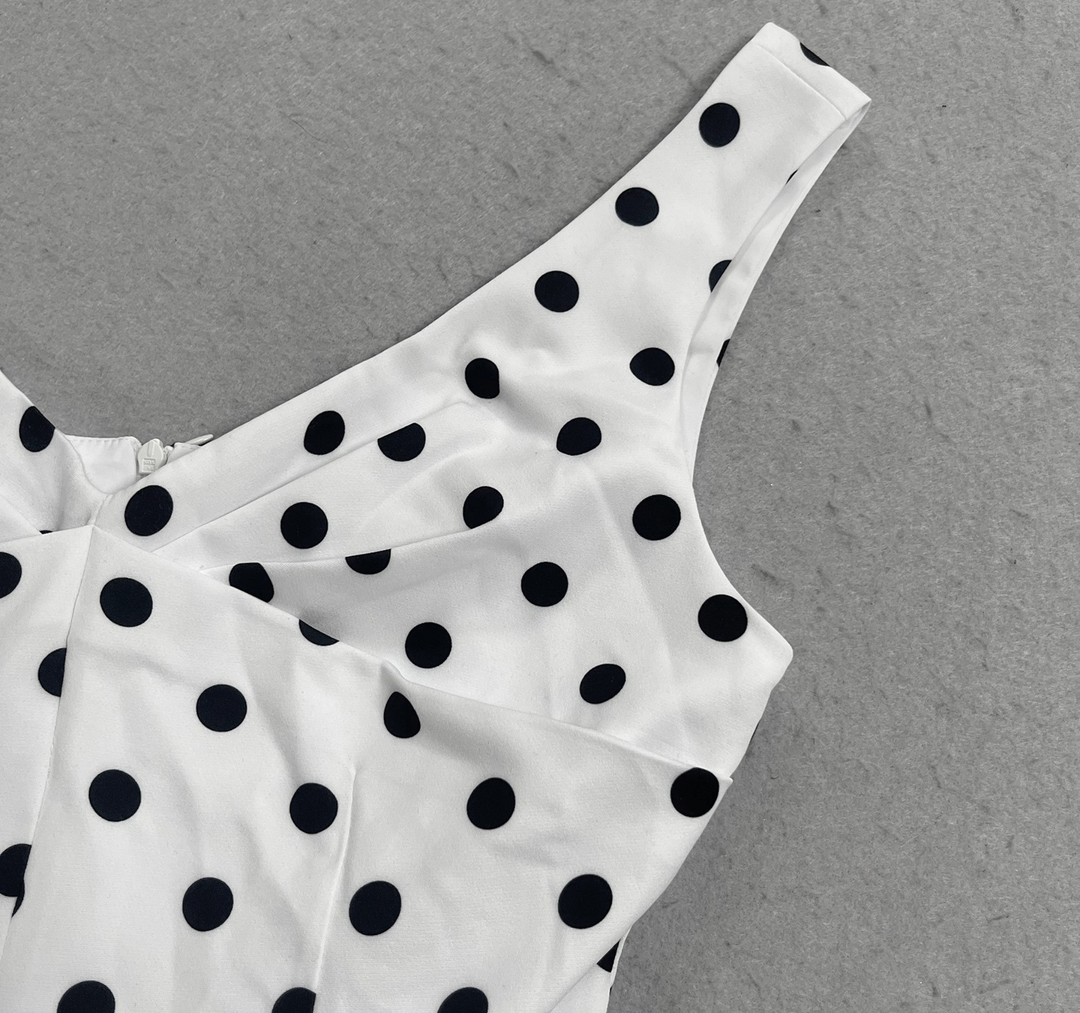 Monroe Polka Flared  Midi Dress