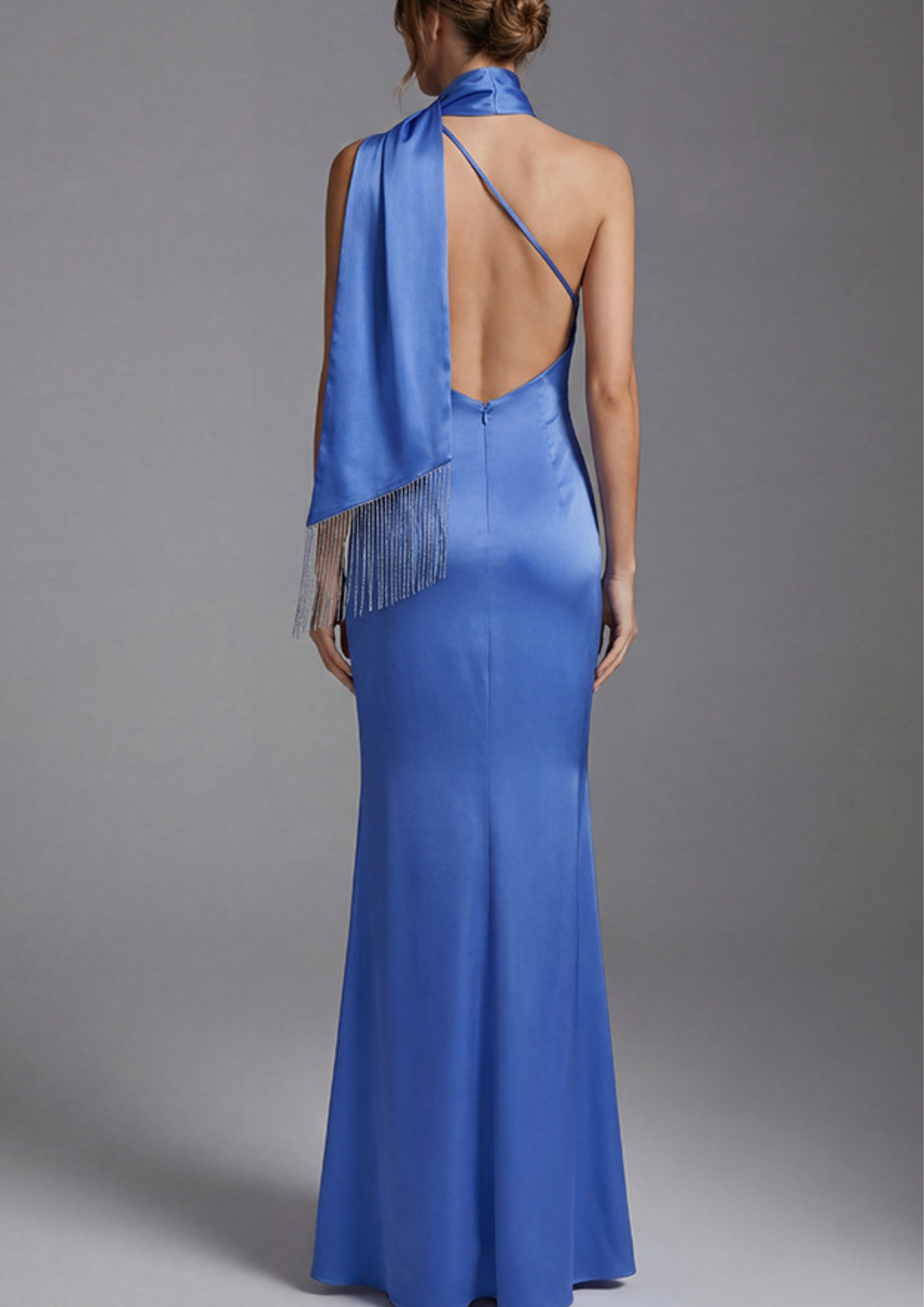 Elegant Satin Halter Maxi Dress