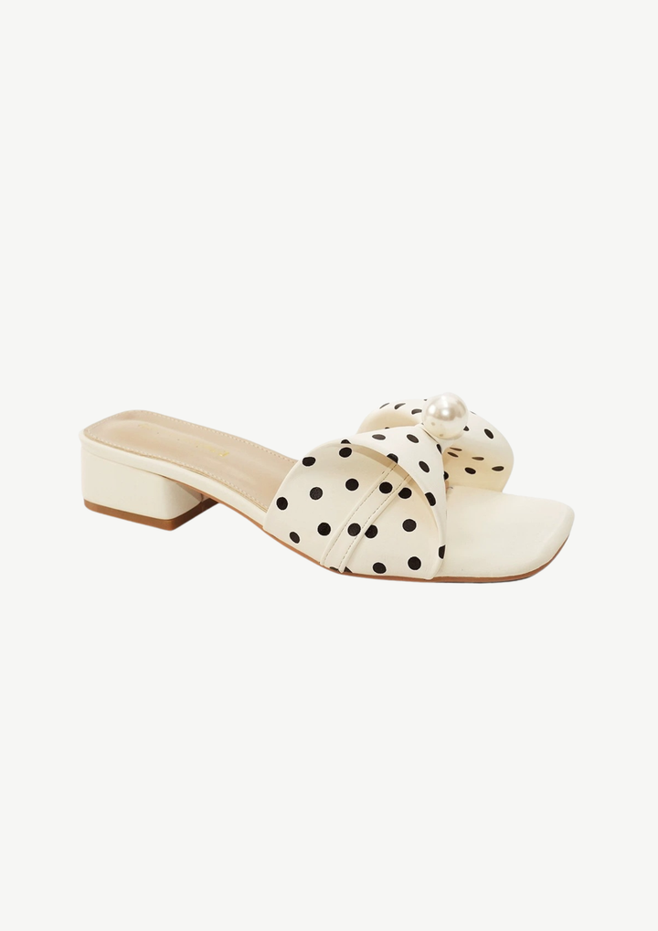 Pearl Bow Slide Sandals