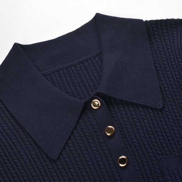 Nina Navy Cable Knit Top