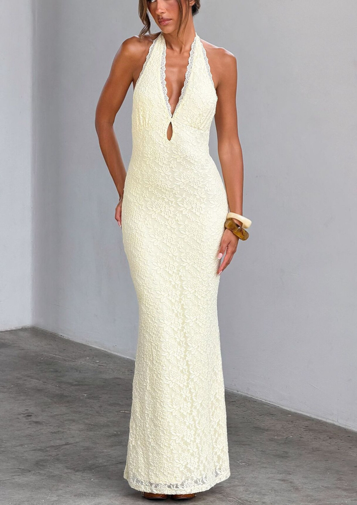 Serena Lace Halter Maxi Dress