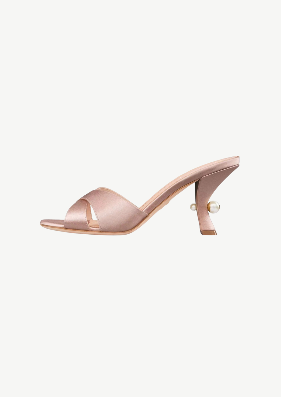Pearl Heel Cross Strap Mules