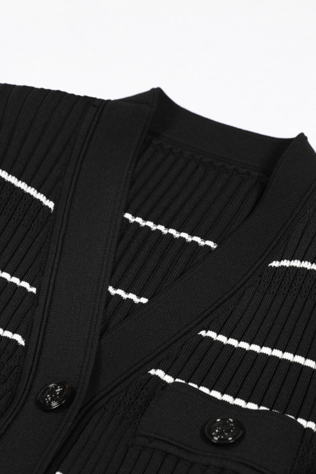 Dalia Striped Flare Knit V Neck Maxi Dress