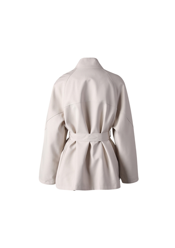 Aurelia Belted High-Neck Jacket