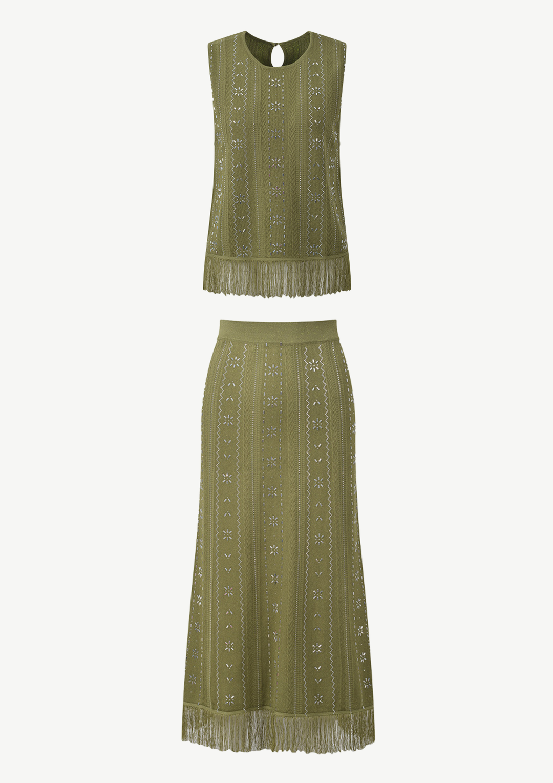 Fringe Knit Maxi Set