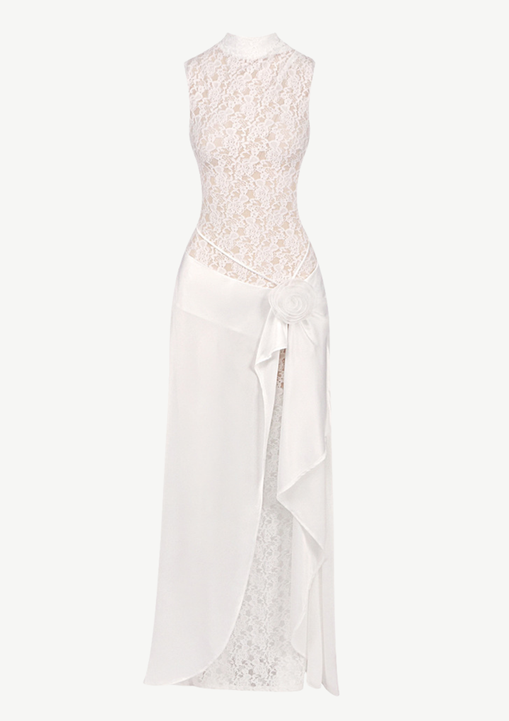 Celeste Lace Rosette Gown