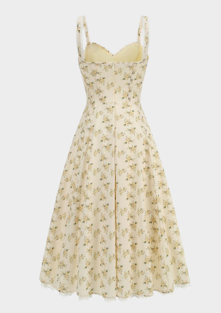 Luna Bloom Floral Maxi Dress – Butter Yellow