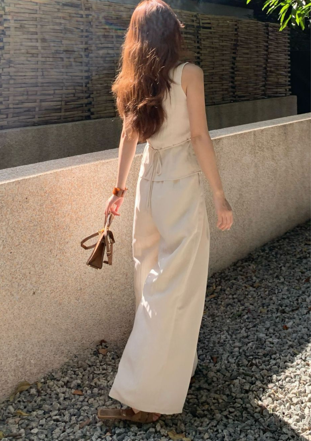 Sole Draped High Waist Vest Set