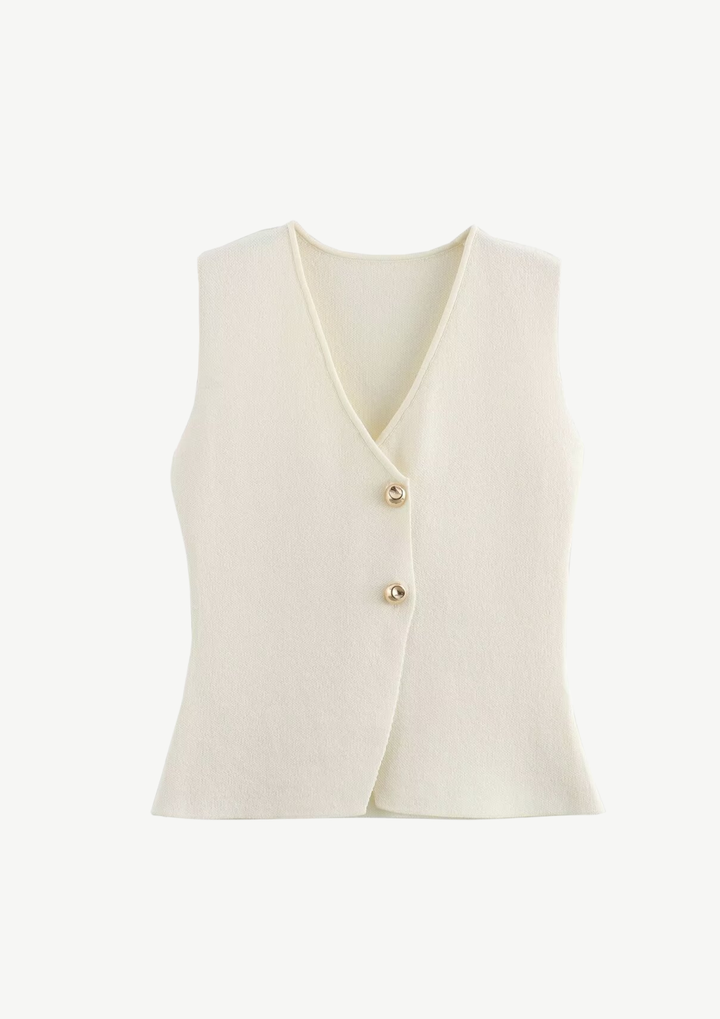 Chic Knit Button Vest