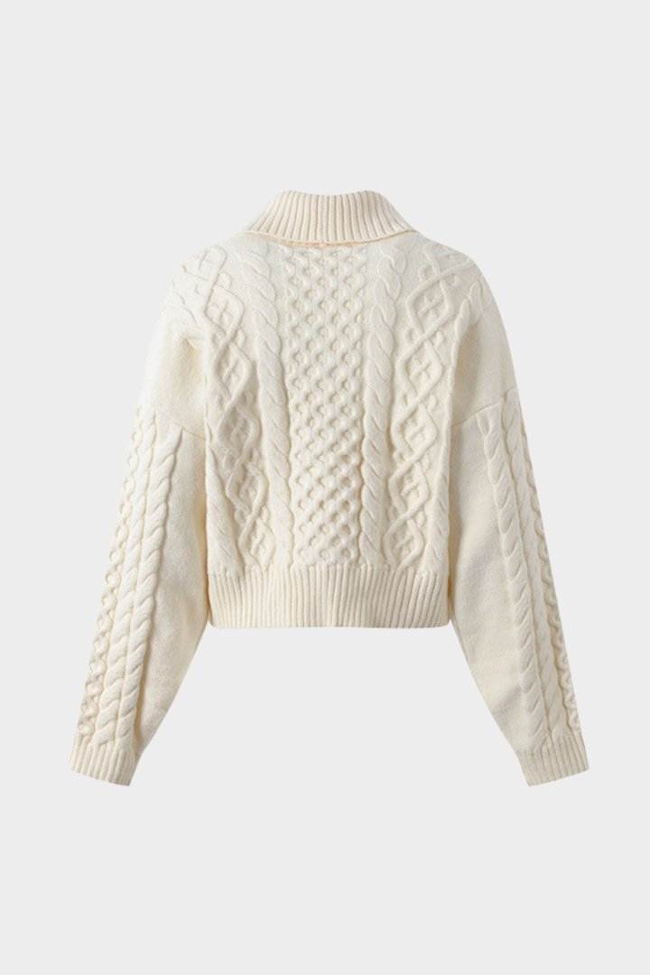 Cozy Wool knit Semi Cropped Cardigan Top