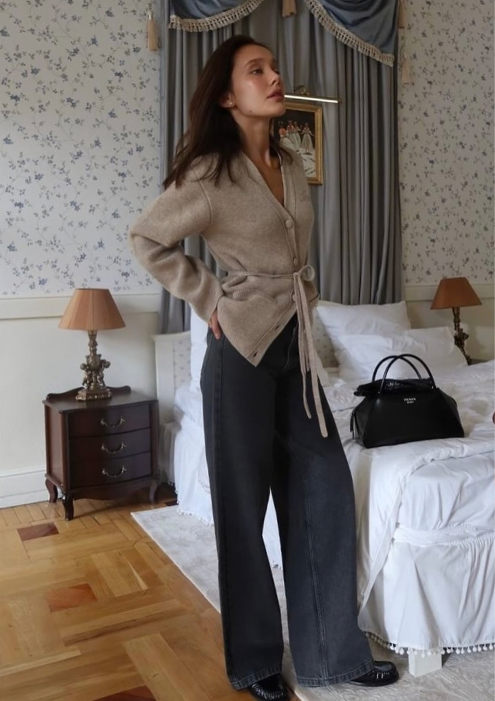 Elara Tie-Waist Knit Cardigan