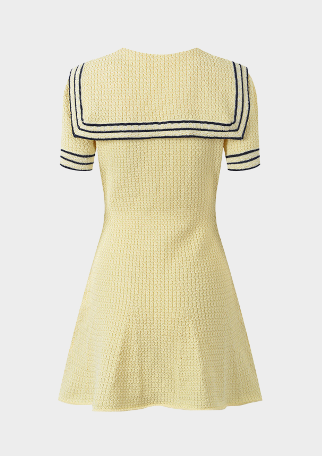 Marina Stripe Button Detail Knit Mini Dress