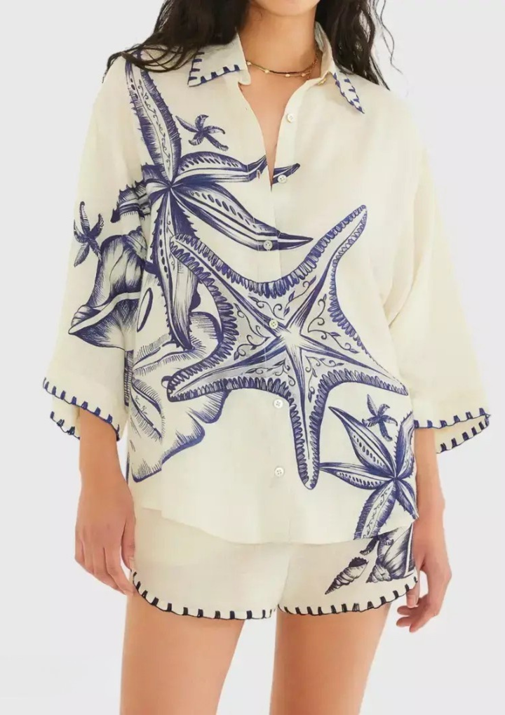 Coastal Starfish Print Beach Set
