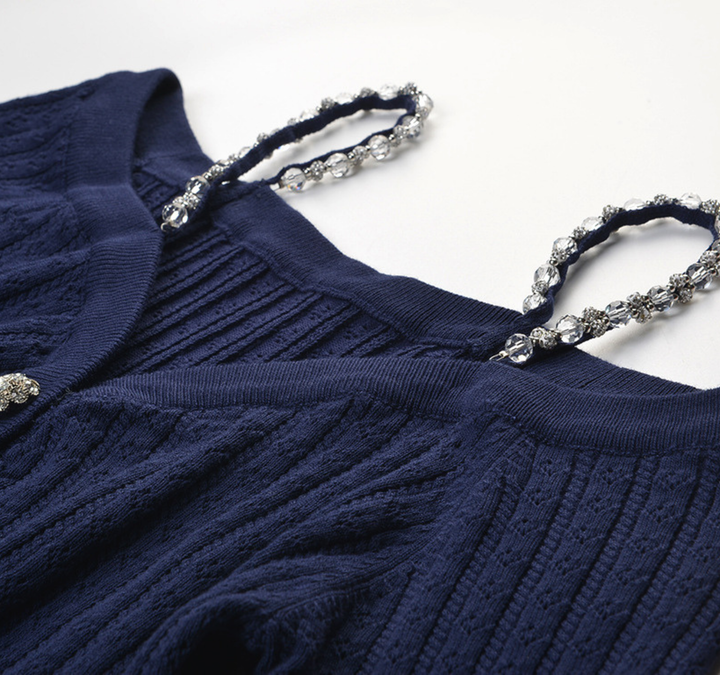 Belle Knit Sparkle Sleeve Mini Dress