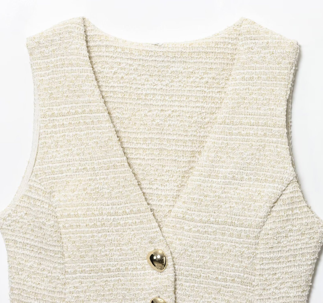 Marais Tweed Vest &amp; Wide Leg Trouser Set