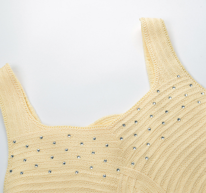 Crystal Embellished Knit Midi Dress