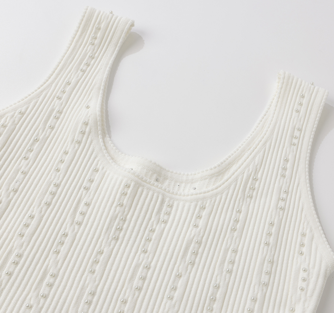 Pearl Embellished Knit Skater Dress