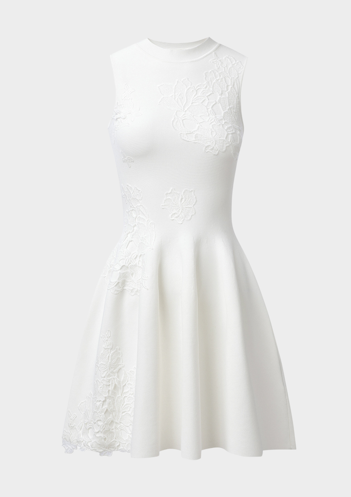 Ivory Floral Skater Dress