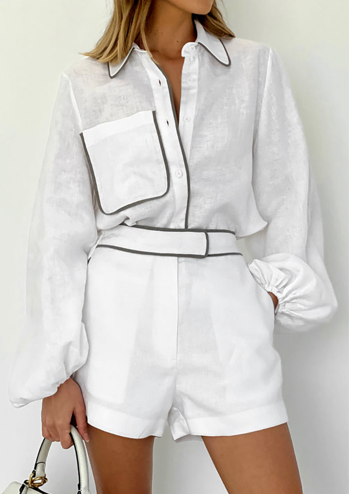 Isla Linen Relaxed Shirt &amp; Shorts Set
