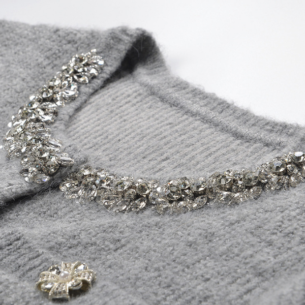 Refined Jewel Button Knit Set