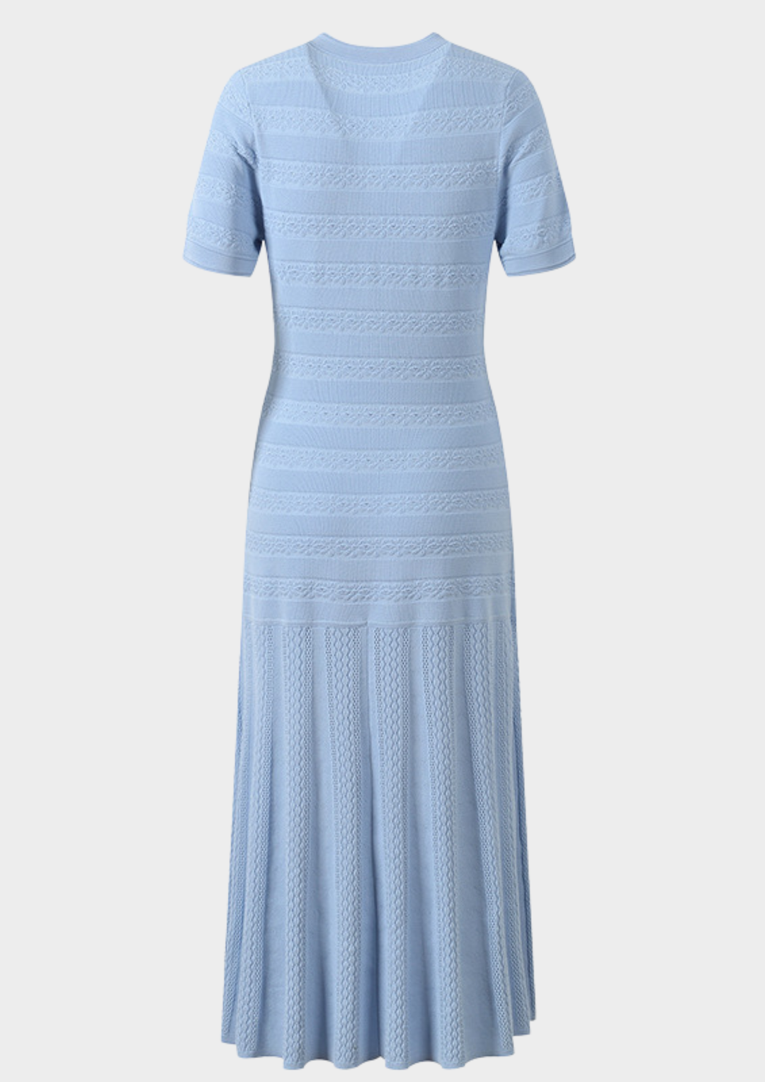 Sky Blue  Elegance Textured Knit Maxi Dress