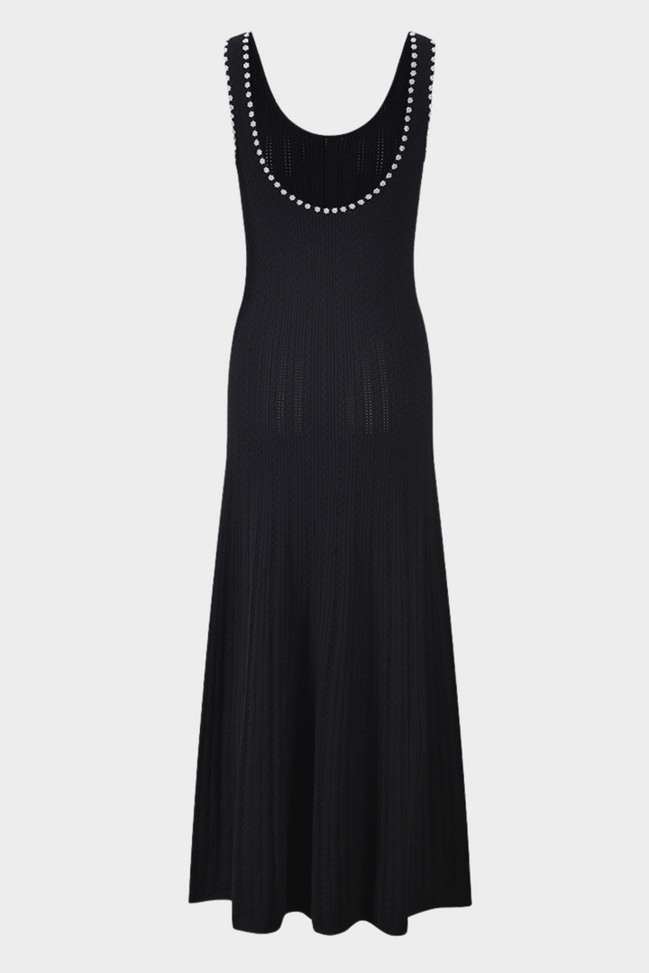 Pearl Luxe Sleeveless Knit Maxi Dress