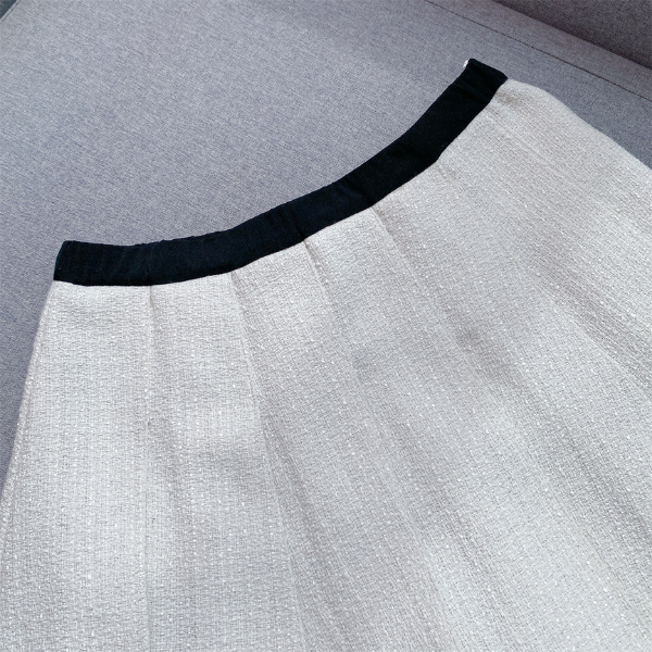 Elise White Sequin Tweed Skirt