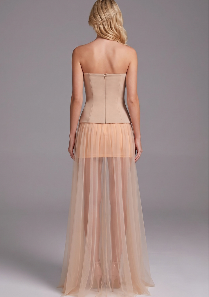 Evelina Crystal Tulle Gown