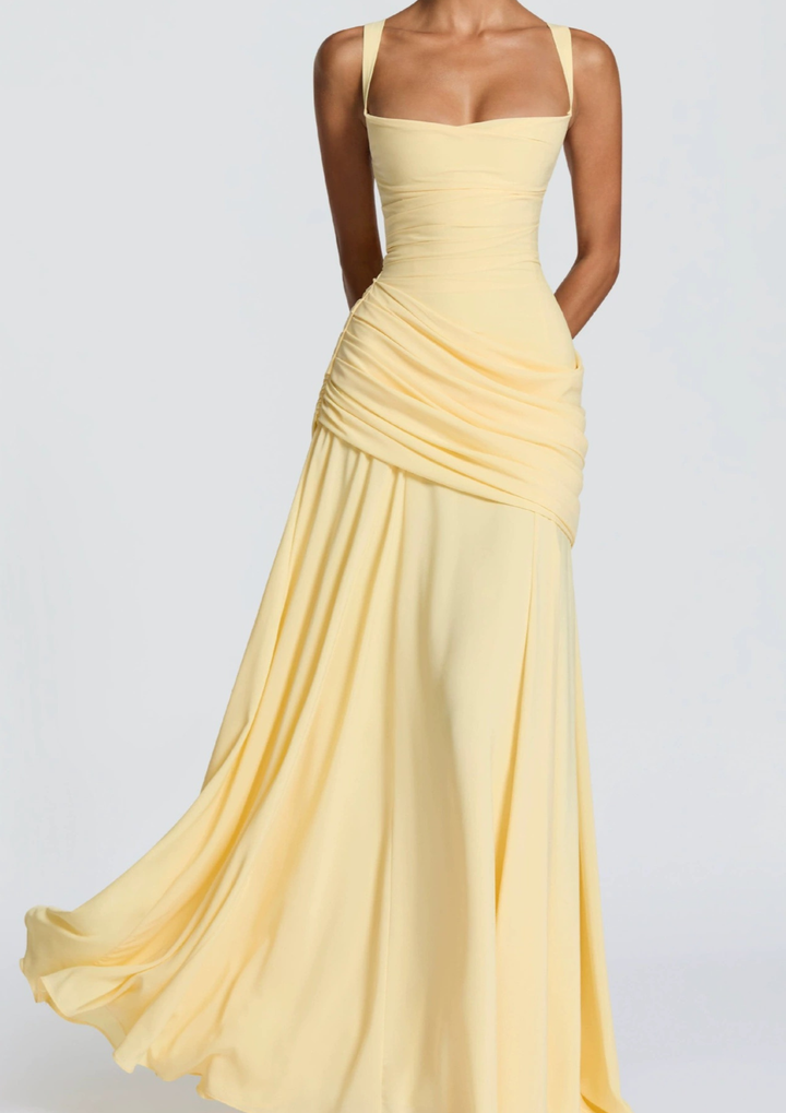 Celeste Ruched Corset Maxi Dress