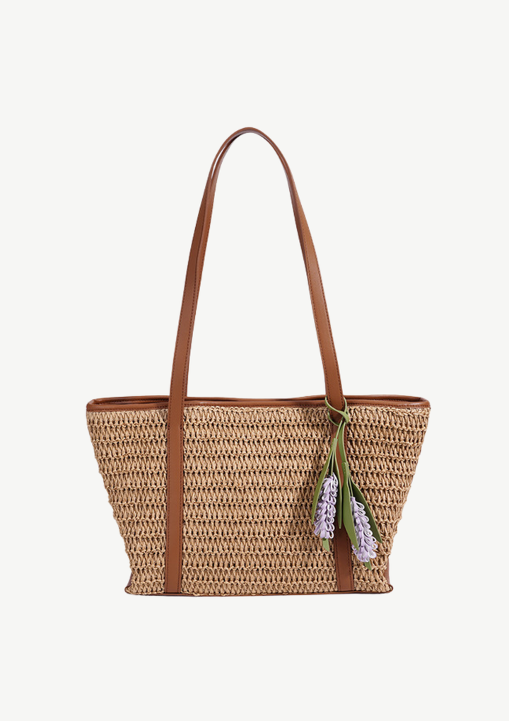 Lavender Charm Woven Tote Bag