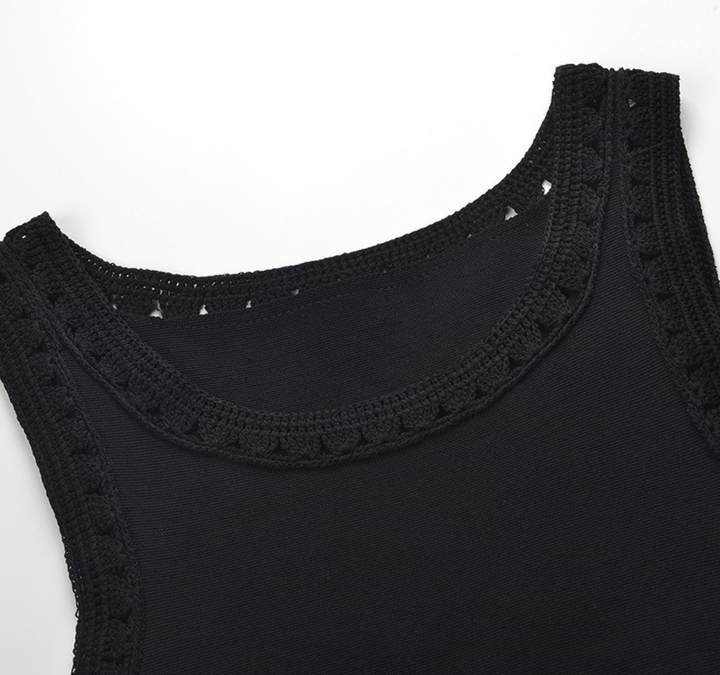 Noir Fringe Knit Maxi Dress