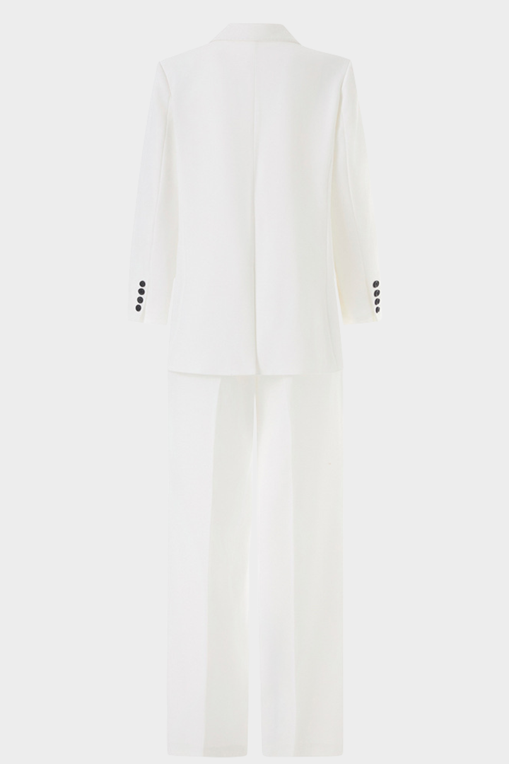 Signature Tailored classic Contrast  Buttons Suit Set