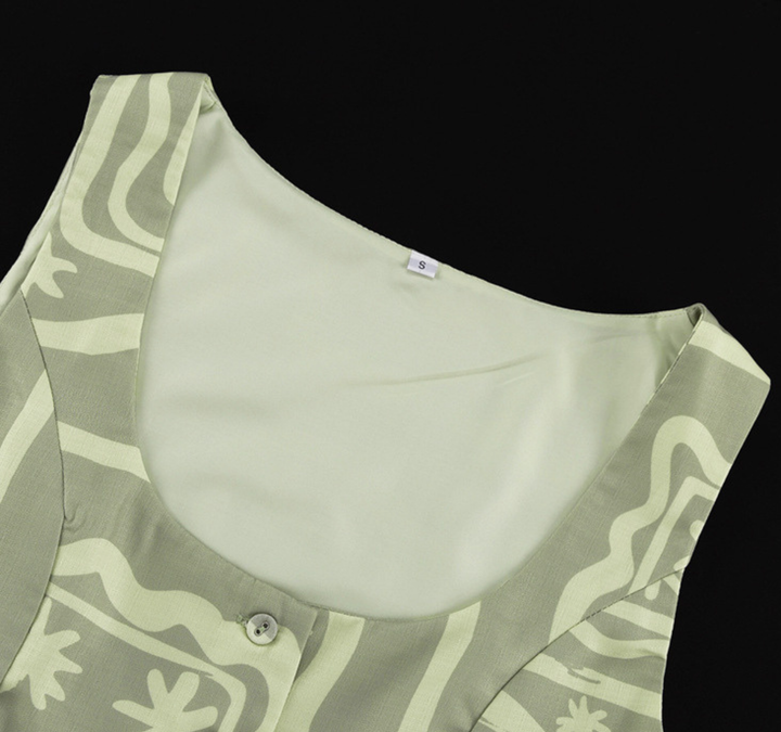 Sage Escape Vest &amp; Mini Skirt Set