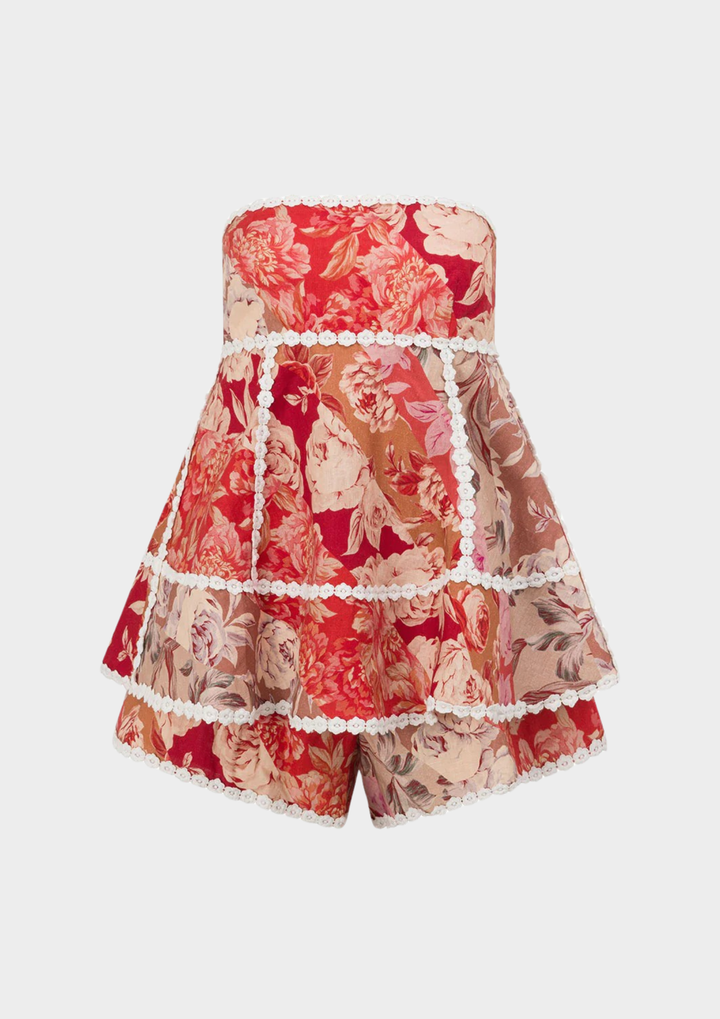 Rosabelle Floral Strapless Romper