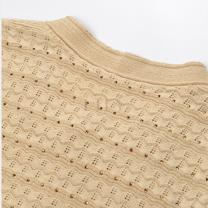 Golden Sand Embellished Knit Maxi Dress