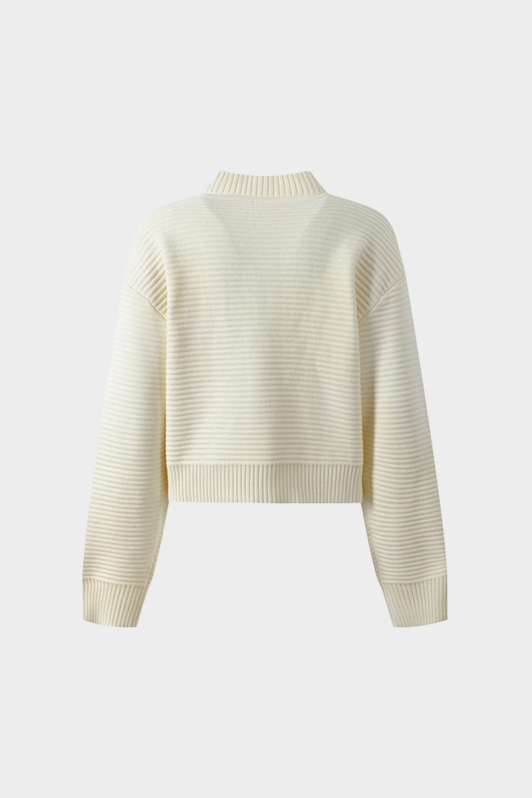 Round Neck Striped Buttoned Knit Wool Cardigan