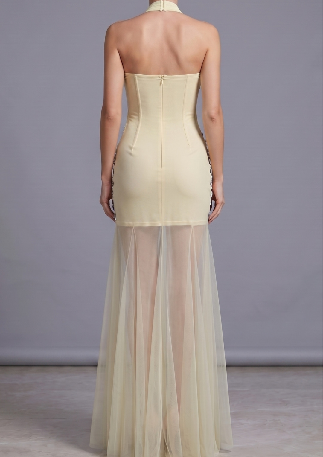 Isadora Fringe Crystal Gown